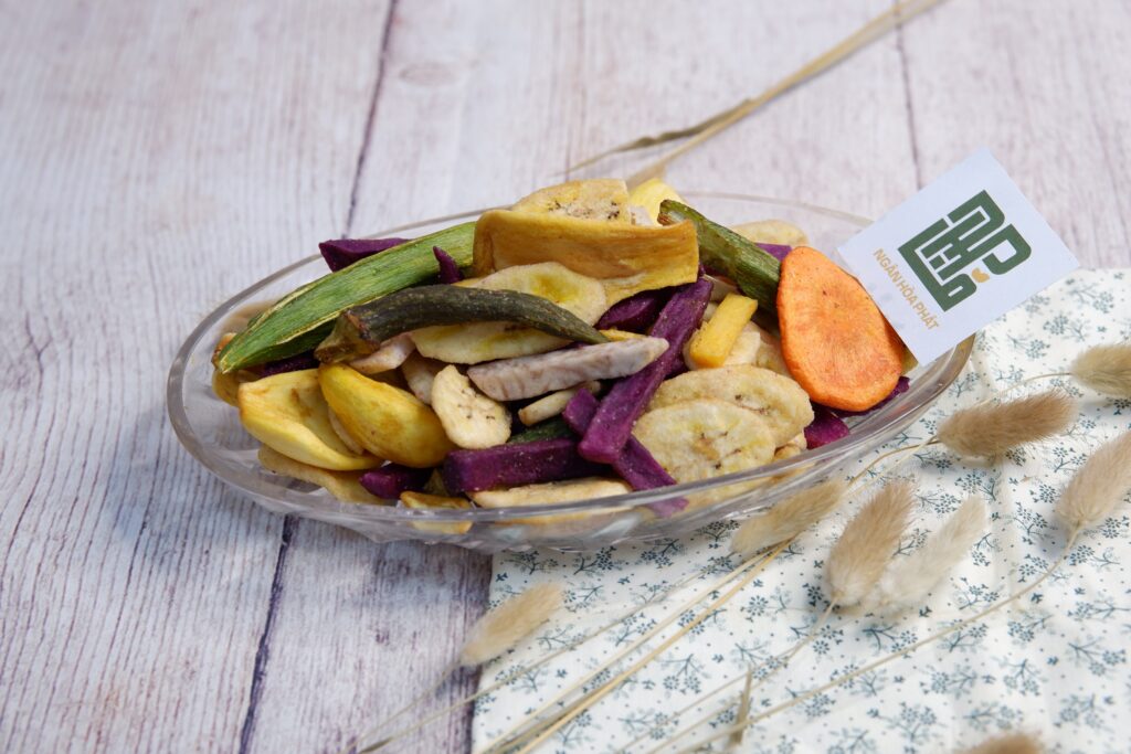 đĩa hoa quả sấy thập cẩm, trái cây sấy khô, sấy giòn giá sỉ siêu rẻ