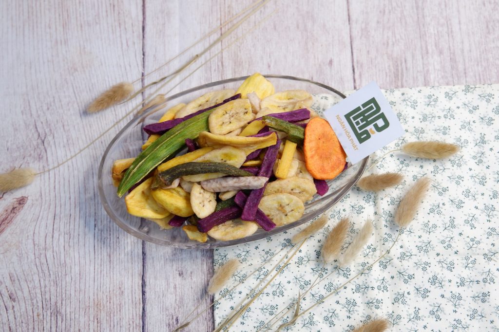 đĩa hoa quả sấy thập cẩm, trái cây sấy khô, sấy giòn giá sỉ siêu rẻ