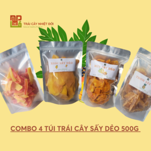 combo 4 túi trái cây sấy dẻo
